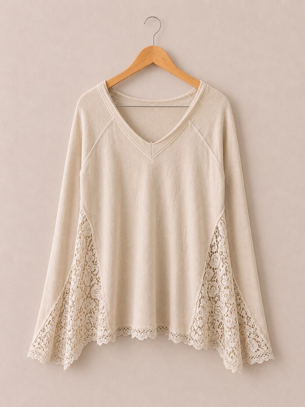 Free People Lace Inset Thermal Tunic Top